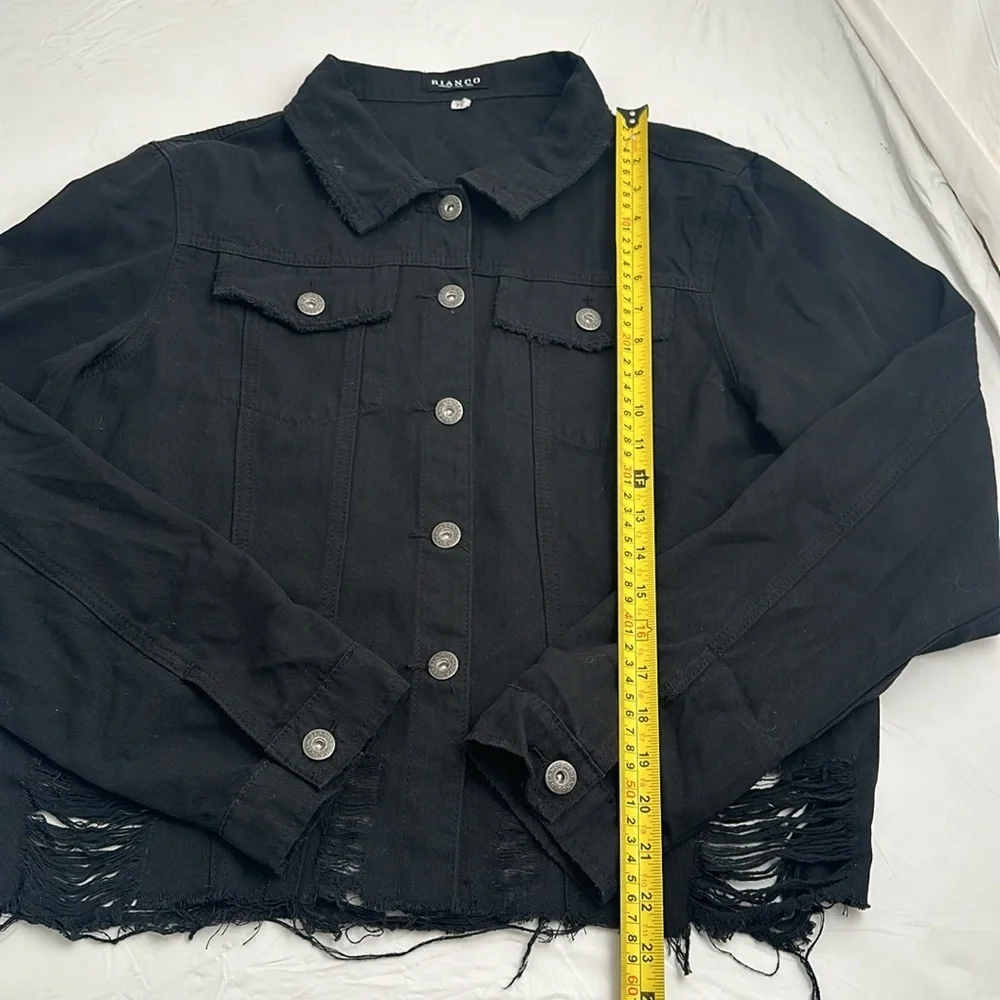 Bianco black distressed lightweight button front jacket - Picture 6 of 8